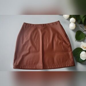 Gap Brown Faux Leather Skirt size M